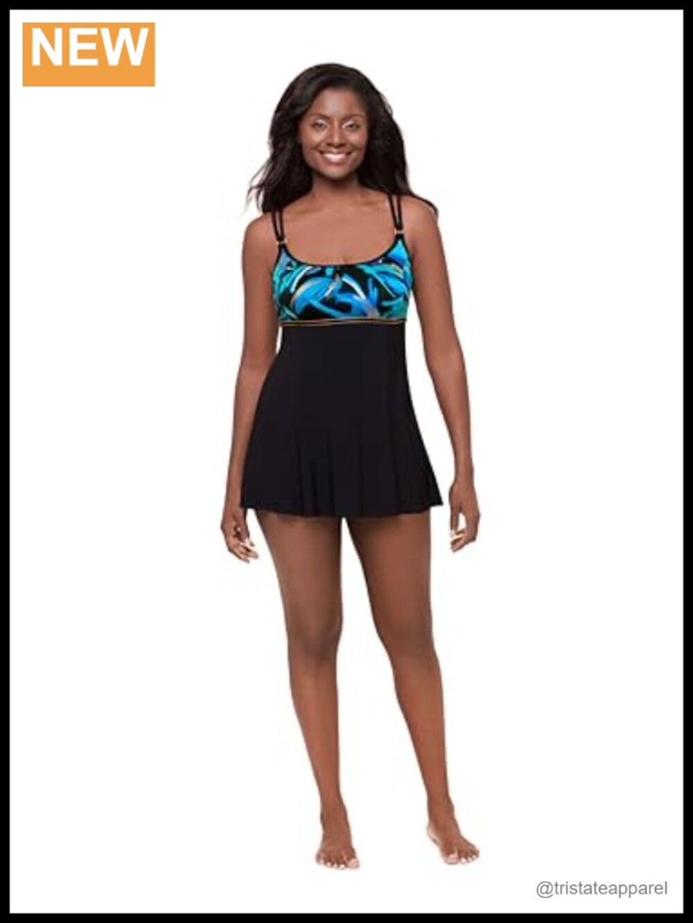 Women's Swimdress One Piece Full Body Control Adjustable Straps